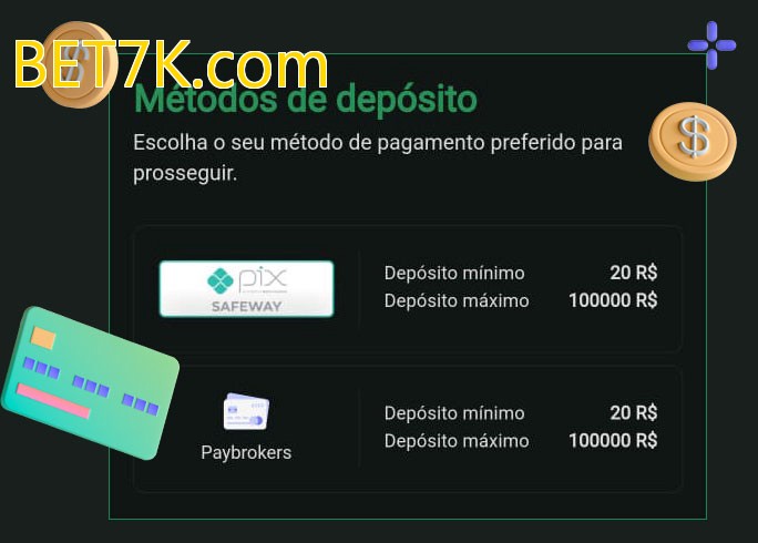 O cassino BET7K.combet oferece uma grande variedade de métodos de pagamento